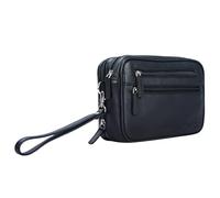 STILORD 'Nero' Handgelenktasche Herren Leder mit Doppelkammer Vintage Handtasche Clutch für 8,4 Zoll Tablets ideal für Reisen Festival Herrenhandtasche echtes Leder, Farbe:schwarz