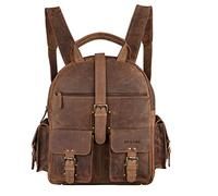 STILORD 'Nevada' Rucksack Leder groß im Vintage Design mit 13,3 Zoll Laptopfach Unisex Lederrucksack Uni Schule Lehrer Echtleder, Farbe:mittel - braun