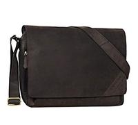 STILORD Nick Umhängetasche Leder Herren Damen Unitasche 15.6 Zoll Laptoptasche Aktentasche Bürotasche Vintage Büffel-Leder Farbe:matt - Dunkelbraun