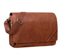 STILORD 'Nick' Umhängetasche Leder Herren Damen Unitasche 15.6 Zoll Laptoptasche Aktentasche Bürotasche Vintage Büffel-Leder, Farbe:maraska - braun