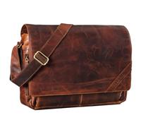 STILORD 'Nick' Umhängetasche Leder Herren Damen Unitasche 15.6 Zoll Laptoptasche Aktentasche Bürotasche Vintage Büffel-Leder, Farbe:florida - braun