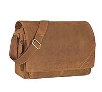 STILORD 'Nick' Umhängetasche Leder Herren Damen Unitasche 15.6 Zoll Laptoptasche Aktentasche Bürotasche Vintage Büffel-Leder, Farbe:dijon - braun