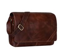 STILORD 'Nick' Umhängetasche Leder Herren Damen Unitasche 15.6 Zoll Laptoptasche Aktentasche Bürotasche Vintage Büffel-Leder, Farbe:lyon - braun