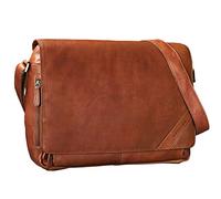 STILORD 'Nick' Umhängetasche Leder Herren Damen Unitasche 15.6 Zoll Laptoptasche Aktentasche Bürotasche Vintage Büffel-Leder, Farbe:cognac - braun