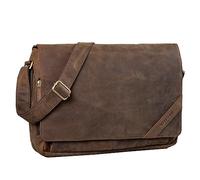 STILORD 'Nick' Umhängetasche Leder Herren Damen Unitasche 15.6 Zoll Laptoptasche Aktentasche Bürotasche Vintage Büffel-Leder, Farbe:colorado - braun