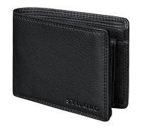 STILORD 'Norman' Herren Geldbörse Leder RFID Schutz Groß aufklappbar Leder-Portemonnaie mit Münzfach praktisches Bifold Wallet Geldbeutel mit Fächern Vintage Geldtasche, Farbe:schwarz