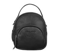 STILORD Polina Frauen Mini Daypack Leder XS City Backpack Tagesrucksack Klein Leder Stadtrucksack Kleine Handy Schultertasche Damen Casual Bag Farbe:schwarz
