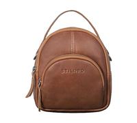 STILORD Polina Frauen Mini Daypack Leder XS City Backpack Tagesrucksack Klein Leder Stadtrucksack Kleine Handy Schultertasche Damen Casual Bag Farbe:Toretto - Dunkelbraun