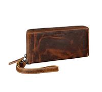 STILORD 'Poppy' 3-in-1 XL Leder Geldbörse Damen Groß mit Handyfach 12 Kartenfächer Doppelter Reißverschluss RFID-Schutz Clutch Echtleder Portemonnaie mit vielen Fächern, Farbe:luino - braun