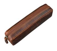 STILORD 'Preston' Etui aus Leder Federmäppchen Vintage Vintage Lederetui Stifterolle Retro Schlamperrolle Damen Herren Faulenzer Echtleder, Farbe:Sesto - Cognac