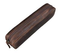 STILORD 'Preston' Etui aus Leder Federmäppchen Vintage Vintage Lederetui Stifterolle Retro Schlamperrolle Damen Herren Faulenzer Echtleder, Farbe:Soria - braun
