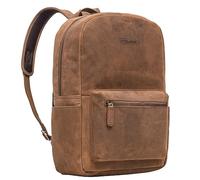 STILORD 'Quincy' Lederrucksack mit Laptop-Fach 14-16 Zoll für Herren und Damen braun - ideal als Großer Arbeitsrucksack Vintage Schulrucksack Echtleder Uni-Rucksack