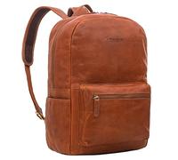 STILORD 'Quincy' Lederrucksack mit Laptop-Fach 14-16 Zoll für Herren und Damen hell-braun - ideal als Großer Arbeitsrucksack Vintage Schulrucksack Echtleder Uni-Rucksack