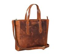STILORD 'Rachel' Tote Bag Leder Damen Umhängetasche Groß Schultertasche Laptop Handtasche Shopper XL Vintage Echtleder, Farbe:kara - cognac