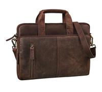 STILORD 'Raihn' Leder Umhängetasche Herren 13.3-14 Zoll Laptop-Tasche für Arbeit Reisen Business Tasche Schmal Laptophülle aus Echtleder, Farbe:zamora - braun