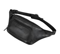 STILORD Raven Stylishe Männer Bauchtasche Damen Leder Gürteltasche Herren Groß - Echtleder Hüfttasche Crossbody Umhängetasche Frauen Brutstbeutel Festival & Shopping Farbe:schwarz