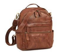 STILORD 'Regina' Leder Rucksack-Tasche 2-in-1 Damen - Rucksackhandtasche Kleine Damenhandtasche moderner Echtleder Damenrucksack - Taschen-Rucksack mit vielen Fächern, Farbe:brandy - cognac