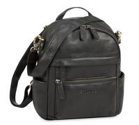 STILORD Regina Leder Rucksack-Tasche 2-in-1 Damen - Rucksackhandtasche Kleine Damenhandtasche moderner Echtleder Damenrucksack - Taschen-Rucksack mit vielen Fächern Farbe:schwarz