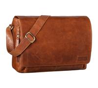 STILORD 'Rick' Schultertasche Leder für 15,6 Zoll Laptop Umhängetasche Aktentasche Bürotasche Unitasche Büffel-Leder, Farbe:maraska - braun