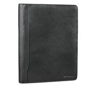 STILORD 'Roland' Echtleder Konferenzmappe A5 für Damen und Herren mit Reißverschluss | Handliches DIN A5 Format | Business Dokumentenmappe Mappe Leder, Farbe:Obsidian schwarz