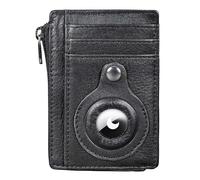 STILORD 'Sandro' 2-in-1 Echtleder Geldbeutel für Airtag Mini Schlüsselmäppchen Herren Portemonnaie Leder Brieftasche Slim Wallet mit Münzfach Portmonee Herren RFID Geldbörse, Farbe:schwarz