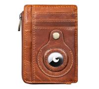 STILORD "Sandro 2-in-1 Echtleder Geldbeutel für Airtag Mini Schlüsselmäppchen Herren Portemonnaie Leder Brieftasche Slim Wallet mit Münzfach Portmonee Herren RFID Geldbörse Farbe:Kara - Cognac