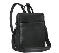STILORD 'Sienna' 2-in-1 Leder Rucksack & Umhängetasche Damen Tasche Vintage Schultertasche Echtleder Daypack Casual für Freizeit und City, Farbe:obsidian schwarz