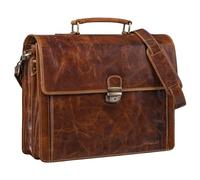 STILORD 'Stanley' Aktentasche Herren Leder mit Schloss für 17 Zoll Laptop Business Tasche Echtleder Vintage Laptoptasche Groß Umhängetasche XL mit Trolley Halterung, Farbe:cannes - braun