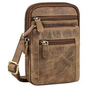 STILORD 'Tamo' 4-in-1 Kleine Ledertasche Herren - Umhänge, Brust, Karabiner & Gürteltasche | Multifunktionale Echtleder Männerhandtasche mit abnehmbaren Gurt für Handy, Farbe:mittel - braun