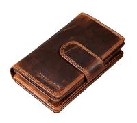 STILORD 'Tilda' Damen Portemonnaie Leder RFID Geldbörse Groß Vintage Geldbeutel für Frauen Ledergeldbörse mit vielen Fächern Echtleder, Farbe:Kara - Cognac