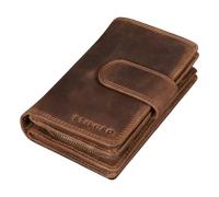 STILORD 'Tilda' Damen Portemonnaie Leder RFID Geldbörse Groß Vintage Geldbeutel für Frauen Ledergeldbörse mit vielen Fächern Echtleder, Farbe:mittel - braun