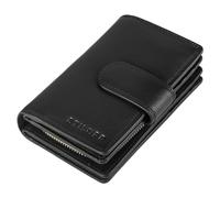 STILORD 'Tilda' Damen Portemonnaie Leder RFID Geldbörse Groß Vintage Geldbeutel für Frauen Ledergeldbörse mit vielen Fächern Echtleder, Farbe:schwarz