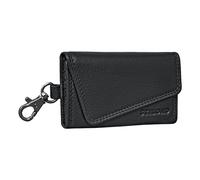 STILORD 'Tinus' Schlüsseletui mit Karabinerhaken Leder Vintage Kartenetui Lederetui mit Kartenfach RFID Schlüssel Organizer Schlüsselanhänger aus Echtleder, Farbe:schwarz