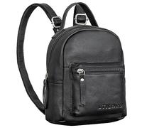 STILORD Tiny Mini Rucksack Damen Leder Rucksack Damen klein Cityrucksack Vintage Daypack Lederrucksack Kleiner Damenrucksack Echtleder Farbe:schwarz