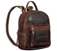 STILORD Tiny Mini Rucksack Damen Leder Rucksack Damen klein Cityrucksack Vintage Daypack Lederrucksack Kleiner Damenrucksack Echtleder Farbe:Porto - Cognac