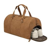 STILORD Ventura Leder Weekender Herren & Damen Groß mit Schuhfach als Saunatasche Elegante Sporttasche XL Arzttasche Leder Kreissaaltasche Reisetasche Handgepäck Echtleder Farbe:tan - Dunkelbraun