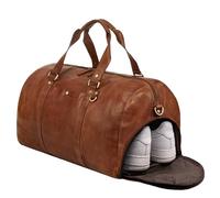 STILORD Ventura Leder Weekender Herren & Damen Groß mit Schuhfach als Saunatasche Elegante Sporttasche XL Arzttasche Leder Kreissaaltasche Reisetasche Handgepäck Echtleder Farbe:Brandy - Cognac