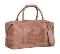 STILORD 'Viator' Leder Reisetasche Groß für Damen und Herren XL Duffel Bag für Urlaub Reisen Sport Moderner Vintage Weekender aus Hochwertigem Echtleder, Farbe:Messina - braun