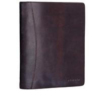 STILORD 'Vincent' Konferenzmappe Leder A4 braun Dokumentenmappe mit Ringmechanik 13,3 Zoll Schreibmappe Aktenmappe Ringbuch umlaufender Reißverschluss, Farbe:Kara - braun