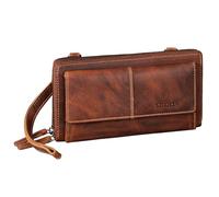 STILORD 'Violina' Deluxe 3-in-1 Handytasche mit Geldbörse zum Umhängen Damen Leder Klein - Auch Als Handgelenktasche tragbar - Kleine Ledertasche Damen Echt-Leder, Farbe:salerno - braun