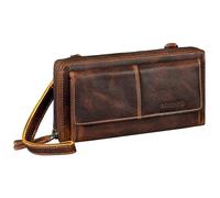 STILORD 'Violina' Deluxe 3-in-1 Handytasche mit Geldbörse zum Umhängen Damen Leder Klein - Auch Als Handgelenktasche tragbar - Kleine Ledertasche Damen Echt-Leder, Farbe:luino - braun