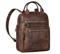 STILORD Zane Freizeit-Rucksack Damen Leder Mittel-Groß - Ideal als Reiserucksack mit Trolley-Halterung - Vintage Daypack aus Echtleder - Tablet Laptop bis 12 Zoll Farbe:Zamora - braun