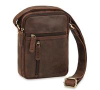 STILORD 'Zelus' Elegante Schultertasche Herren Leder Klein - Ideal für Alltag oder Reisen - Männer Umhängetasche mit Tablet-Fach 8 Zoll - Echt Leder Messenger Bag, Farbe:zamora - braun