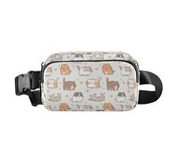 Stilvolle Bauchtasche mit lächelnden Katzen, für Damen und Herren, großes Fassungsvermögen, Reißverschluss, mit verstellbarem Gurt, für Reisen, Fitnessstudio, Arbeit, Lächelnde Katzen, 1 size