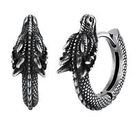 Stilvolle Drachen-Creolen aus Edelstahl für Männer und Frauen, Hip-Hop, Punk, Party-Accessoire, Uni-Schmuck