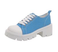 Stilvolle Freizeitschuhe mit dickem Plateauabsatz - Schnürschuhe für jeden Tag, die den ganzen Tag über bequem sind