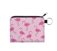 Stilvolle Geldbörse mit Flamingo Aufdruck, kleine Handtasche für Damen und Herren, Polyester Geldbörse, einzigartig für Telefon, Geld, Karten und Schlüssel, aus hochwertigem