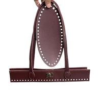 Stilvolle gewebte Geldbörse aus PU-Leder in 30 x 25 cm Größe für tägliche Essentials und Ideen. Modische gewebte Handtasche, braun