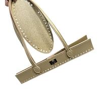 Stilvolle gewebte Geldbörse aus PU-Leder in 30 x 25 cm Größe für tägliche Essentials und Ideen. Modische gewebte Handtasche, gold