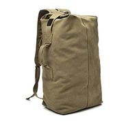 Stilvolle Große Kapazität Tactical Canvas Rucksack Armee Eimer Tasche Outdoor Sports Duffle Bag Reiserucksack-TAN